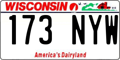 WI license plate 173NYW