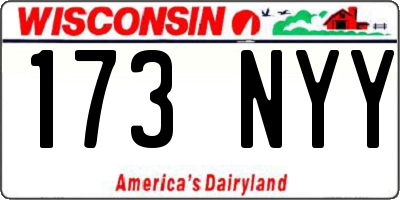 WI license plate 173NYY