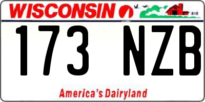 WI license plate 173NZB