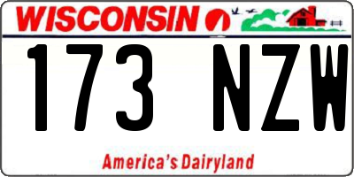 WI license plate 173NZW