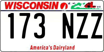 WI license plate 173NZZ
