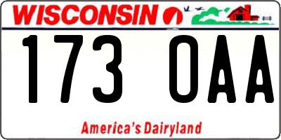 WI license plate 173OAA