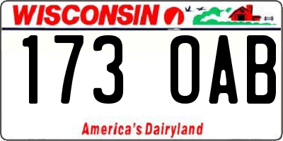 WI license plate 173OAB