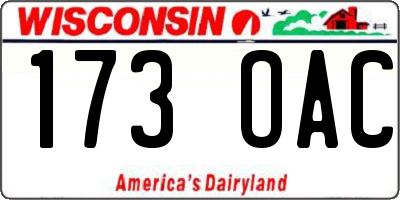 WI license plate 173OAC
