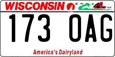 WI license plate 173OAG