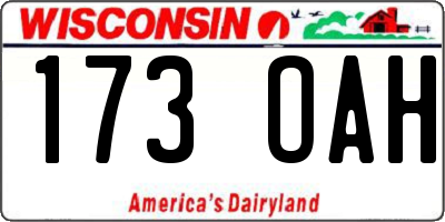 WI license plate 173OAH