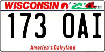 WI license plate 173OAI