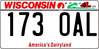WI license plate 173OAL