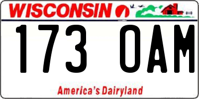 WI license plate 173OAM