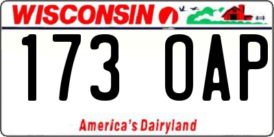WI license plate 173OAP