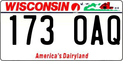 WI license plate 173OAQ