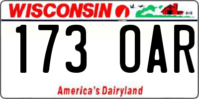 WI license plate 173OAR