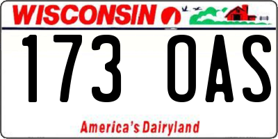 WI license plate 173OAS