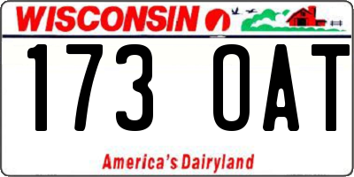 WI license plate 173OAT