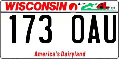 WI license plate 173OAU