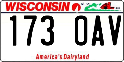 WI license plate 173OAV