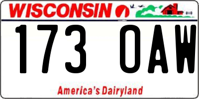 WI license plate 173OAW