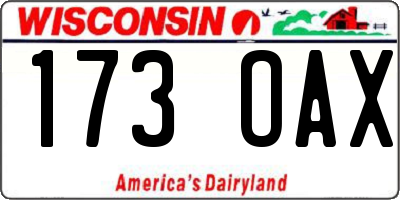 WI license plate 173OAX