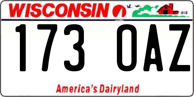 WI license plate 173OAZ