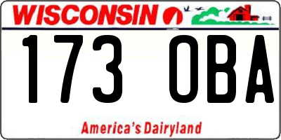 WI license plate 173OBA