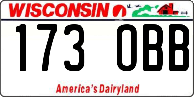 WI license plate 173OBB