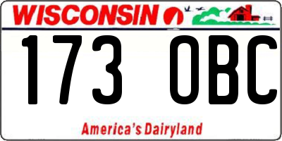 WI license plate 173OBC
