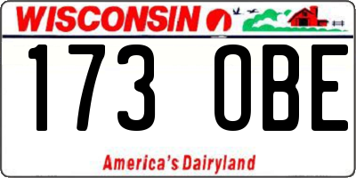 WI license plate 173OBE