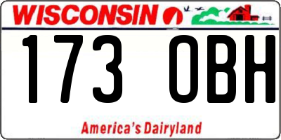 WI license plate 173OBH