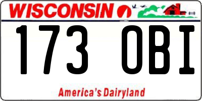 WI license plate 173OBI
