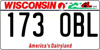 WI license plate 173OBL