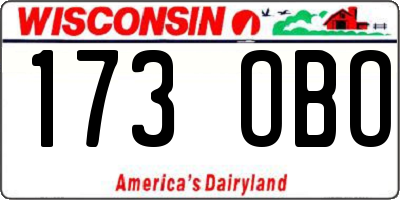WI license plate 173OBO