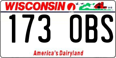 WI license plate 173OBS