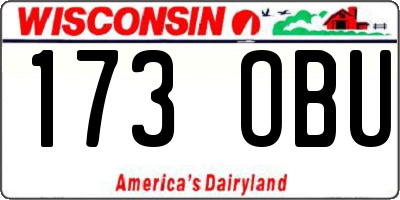 WI license plate 173OBU