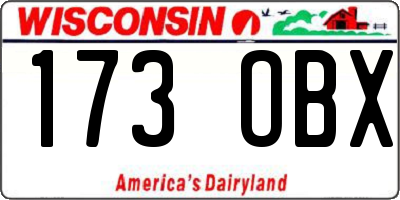 WI license plate 173OBX