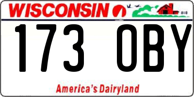 WI license plate 173OBY