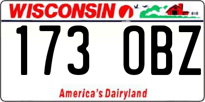 WI license plate 173OBZ