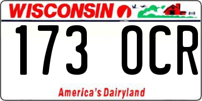 WI license plate 173OCR
