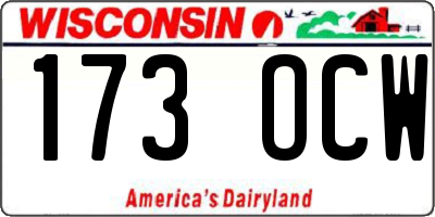 WI license plate 173OCW