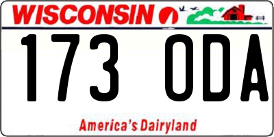 WI license plate 173ODA