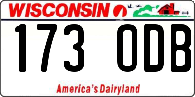 WI license plate 173ODB
