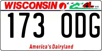 WI license plate 173ODG