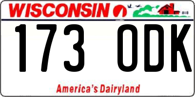 WI license plate 173ODK