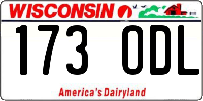 WI license plate 173ODL
