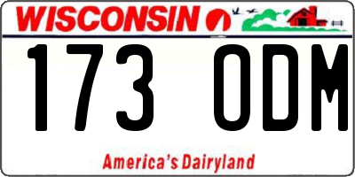 WI license plate 173ODM