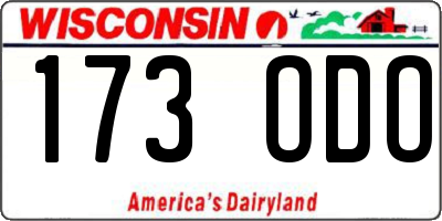 WI license plate 173ODO