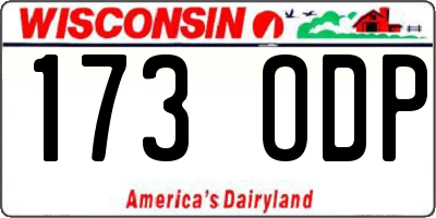 WI license plate 173ODP