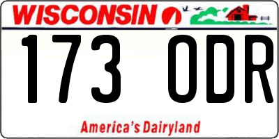 WI license plate 173ODR