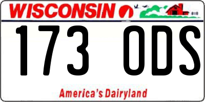 WI license plate 173ODS