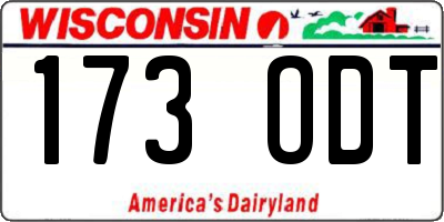 WI license plate 173ODT