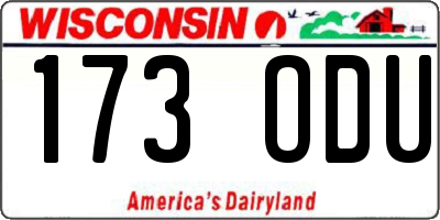 WI license plate 173ODU